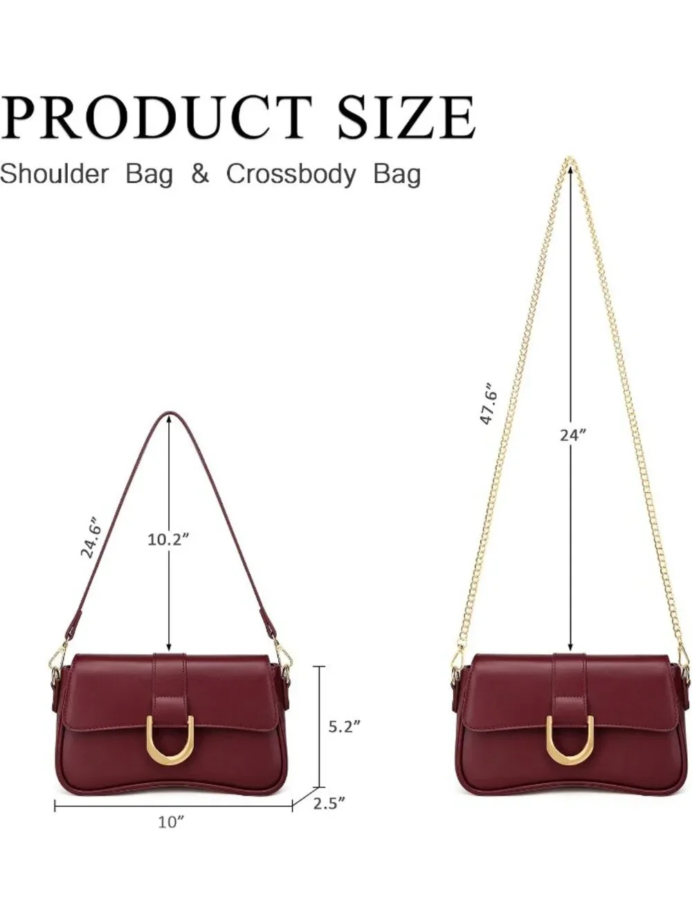 Women's Wine Red Small Cute Purse Retro Clutch Underarm Hobo Shoulder Bag